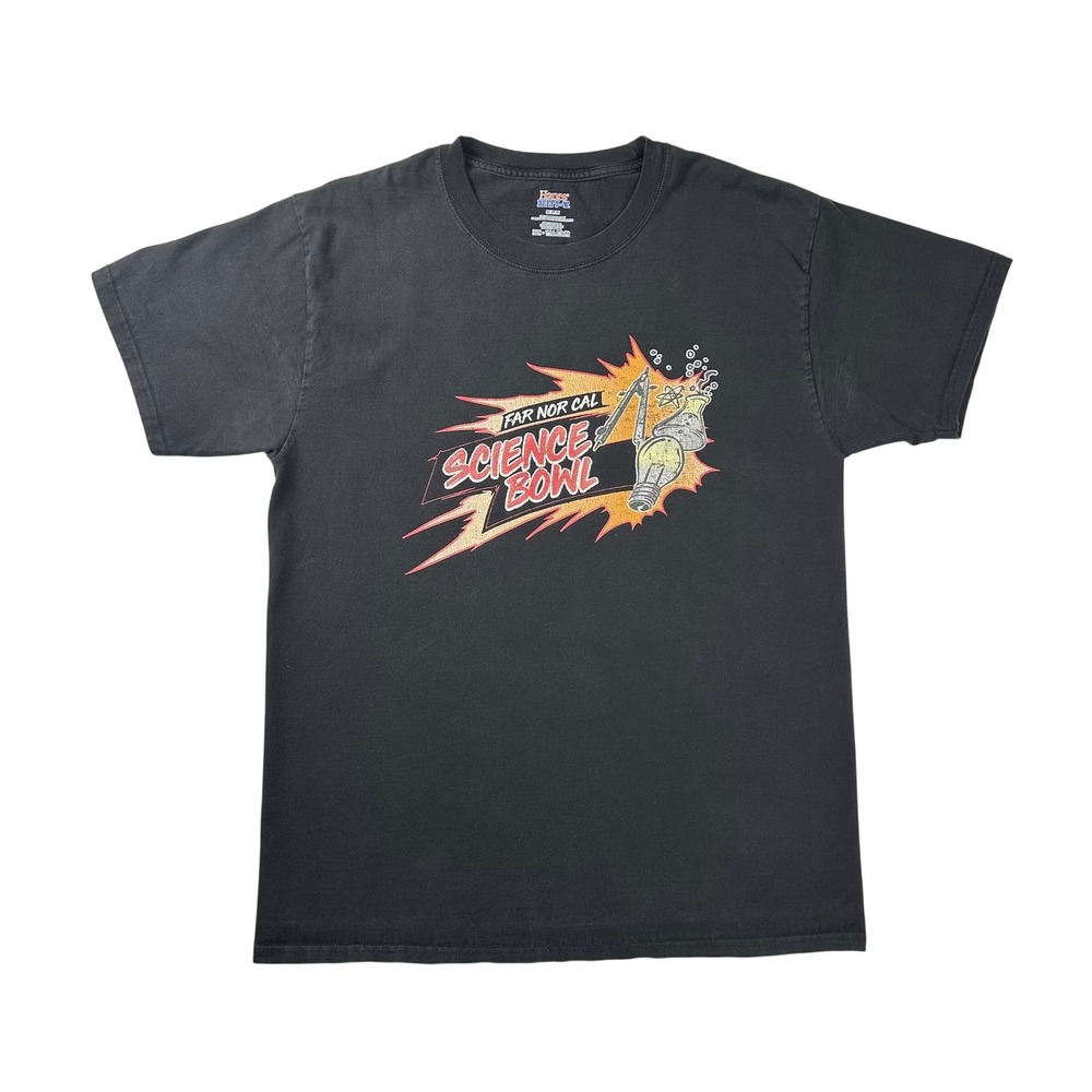 Hanes Beefy-T Mens Far Nor‎ Cal Science Bowl 2018 Graphic T-Shirt Black Medium